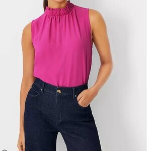 Ann Taylor Pink Sleeveless Blouse
